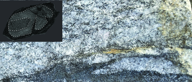 En vackert zonerad zirkon med tydlig kärna, kant och överväxt, noggrant extraherad från leukosomen i en diatexitisk migmatit, som fångar de magmatiska och metamorfa händelser dessa bergarter har genomgått. En vackert zonerad zirkon med tydlig kärna, kant och överväxt, noggrant extraherad från leukosomen i en diatexitisk migmatit, som fångar de magmatiska och metamorfa händelser dessa bergarter har genomgått.