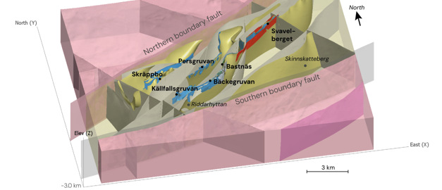 3D-modell över område vid Riddarhyttan