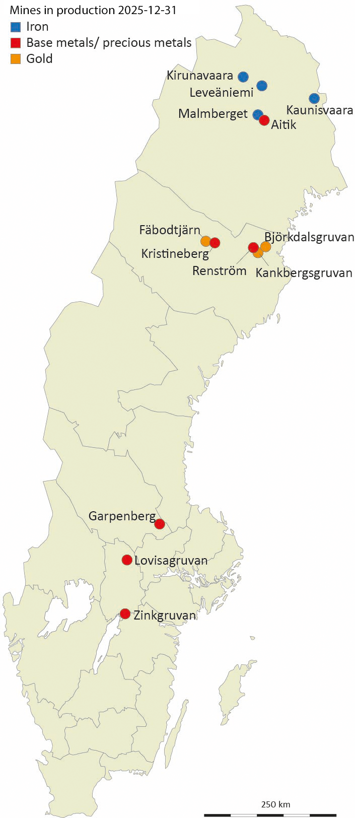Mines in Sweden.