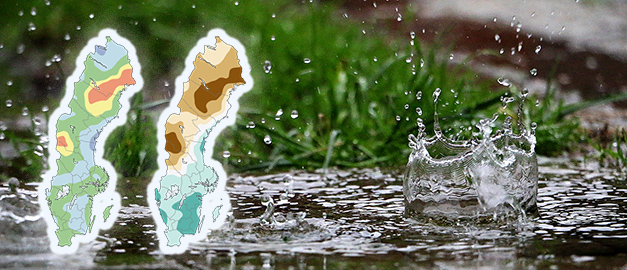 Bild på kartor och regn.