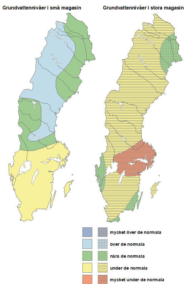 Grundvattenniv&aring;ns avvikelse i april