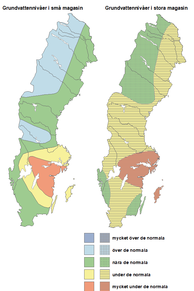 Grundvattennivåer månadsskiftet maj–juni