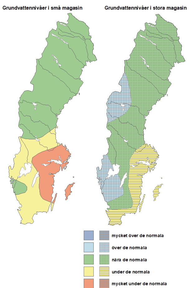 Grundvattennivåer i månadsskiftet april–maj 2020