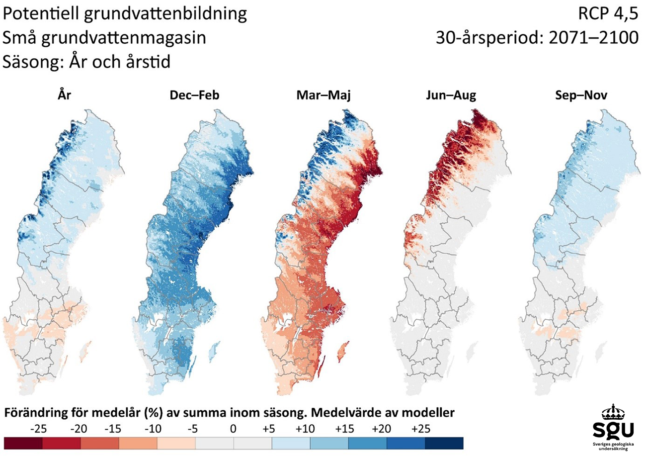 Kartor med grundvattenbildning.