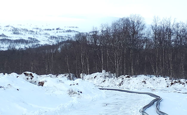 Nya vattenledningar i Hemavan.n