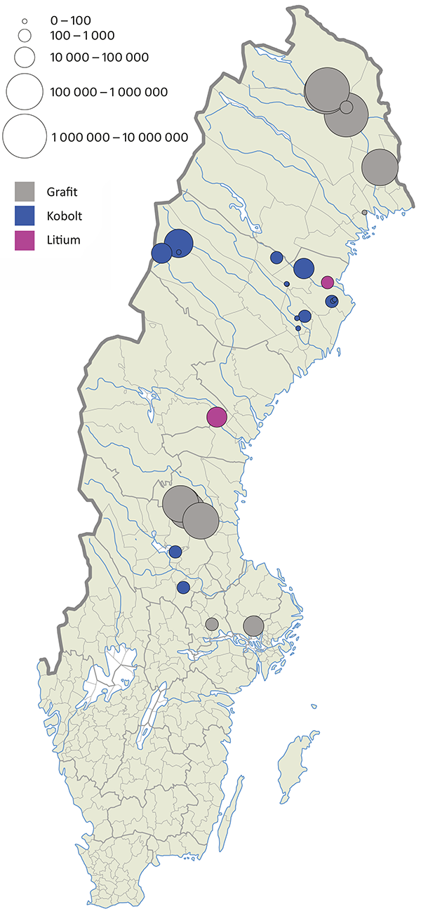 Karta kobolt litium tillgångar.