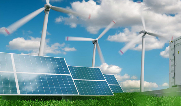 Wind turbines and solar panels Wind turbines and solar panels