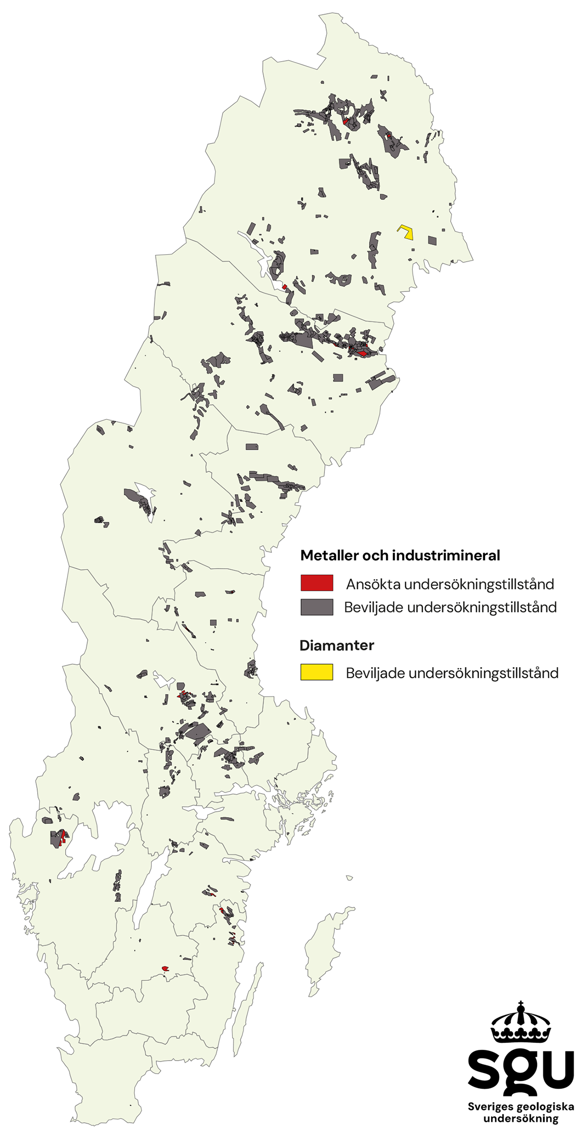 Karta över undersökningstillstånd.