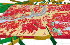 Bild på 3D-modell över Göteborg.