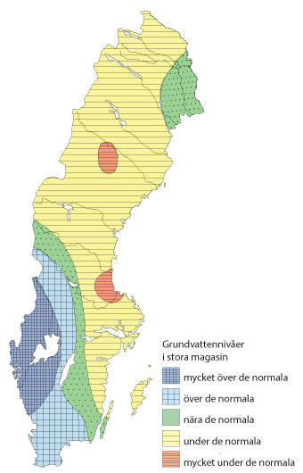 Grundvattensituationen i stora magasin januari 2015