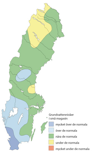 Grundvattensituationen i små magasin januari 2015