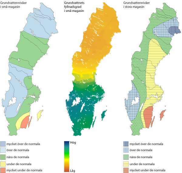 Grundvattennivåer i mars 2016.