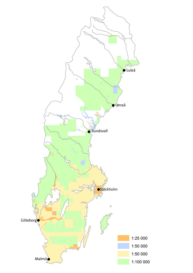 Jordartskartornas täckningsgrad