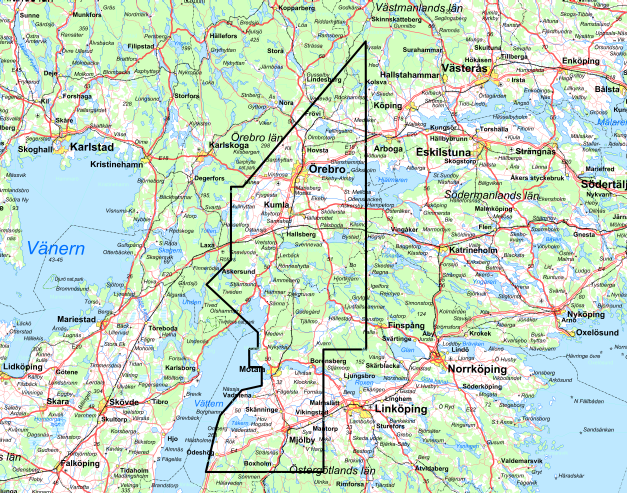 Karta &ouml;ver flyggeofysikens m&auml;tomr&aring;de 2018