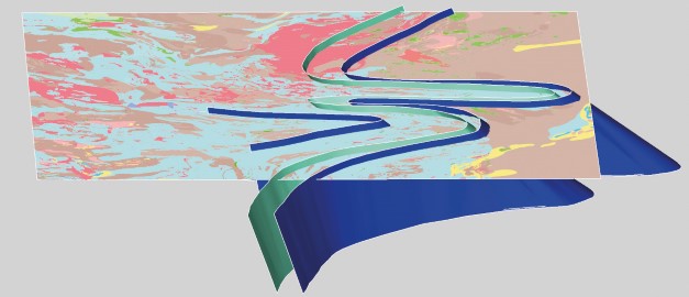 3D-modell av den regionala veckningen av berggrunden i Stockholmsområdet