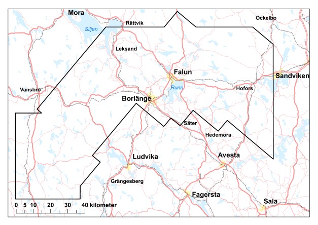 Karta &ouml;ver flyggeofysikens m&auml;tomr&aring;de 2019