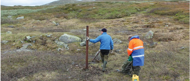 Borrör från tidigare undersökningar som kapas Borrör från tidigare undersökningar som kapas