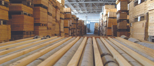 Borrkärnor och lagerlådor