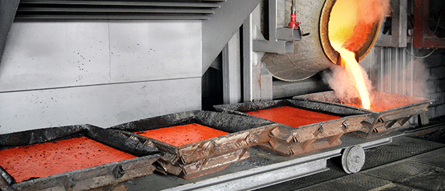 Bild på smältning av bly.