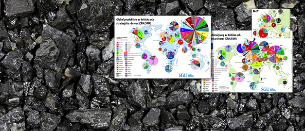Bild på coltan och grafik.
