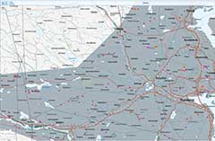 Section of a map from the map viewer Ballast. Illustration.