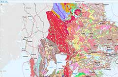 Section of a map from the map viewer Berggrund. Illustration.