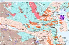 Section of a map from the map viewer Berggrund. Illustration.