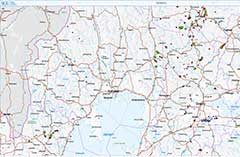 Section of a map from the map viewer Borrkärnor. Illustration.