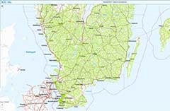  Utsnitt av en karta från kartvisare. Illustration.
