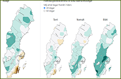 Utsnitt av kartvisaren Framtida grundvattennivåer.