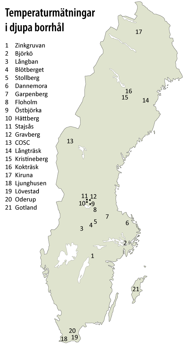Karta över borrhål.