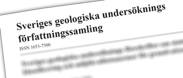 Framsidan av en av SGU:s föreskrifter. Foto.