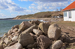 Bild på strandskydd vid kusten i Löderup. Foto: Elisabeth Magnusson.