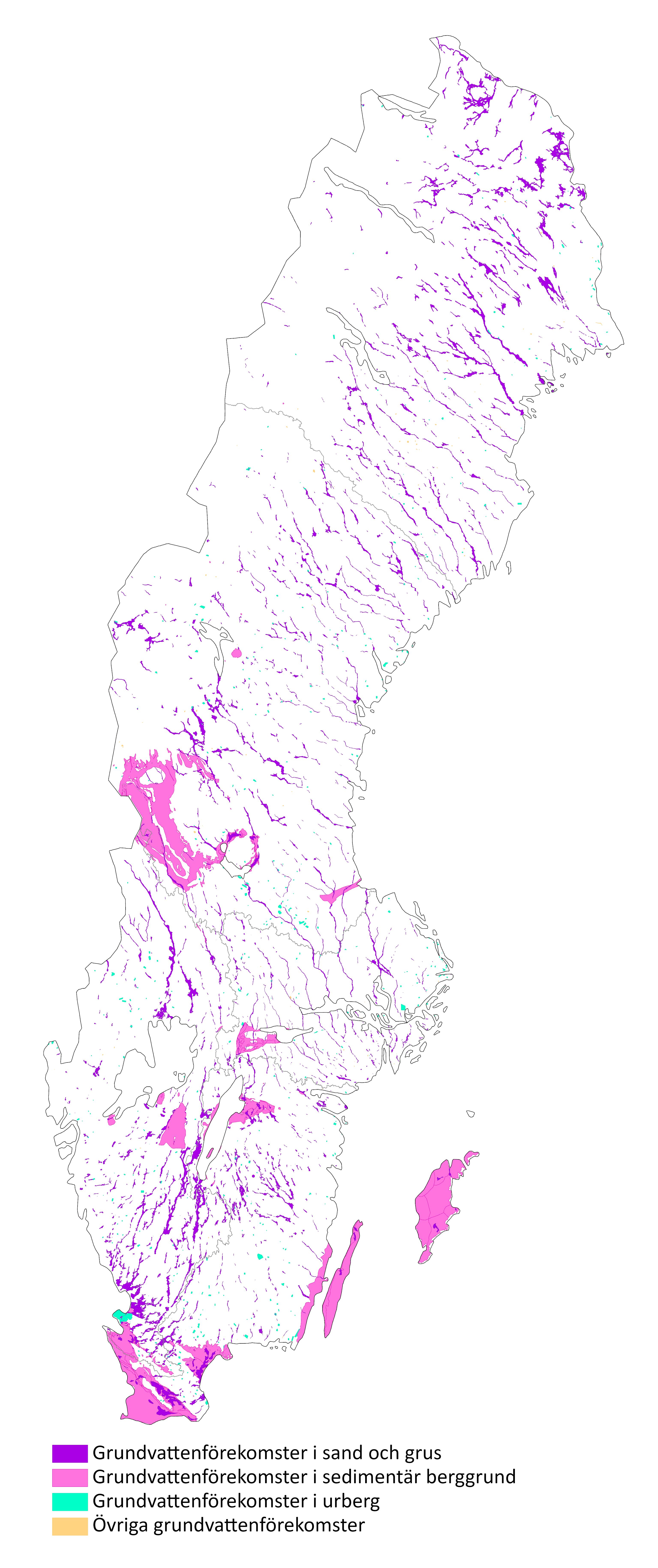 Sveriges avgr&auml;nsning av grundvattenf&ouml;rekomster